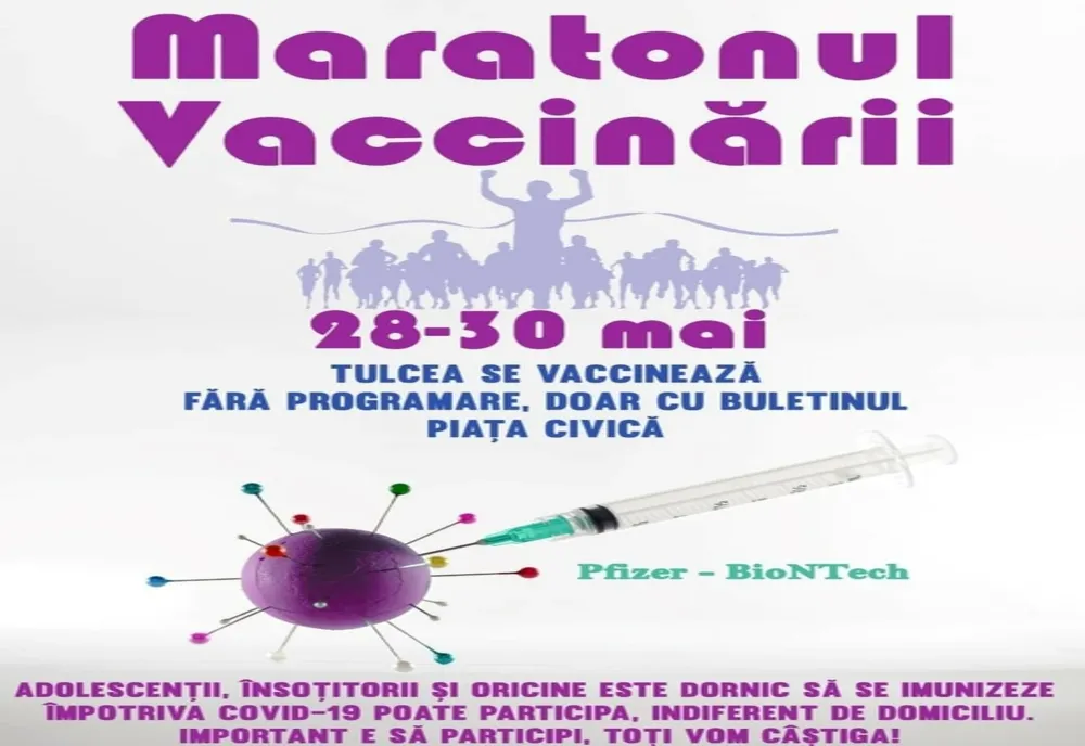 Maraton de vaccinare anti-COVID-19 destinat adolescenților la Tulcea